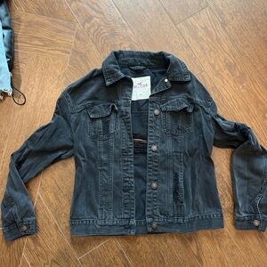 Hollister Washed Black Denim Trucker Jacket